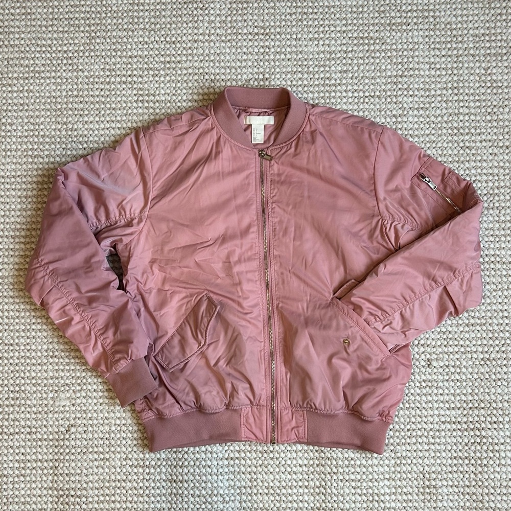 Blush Pink Bomber Jacket
